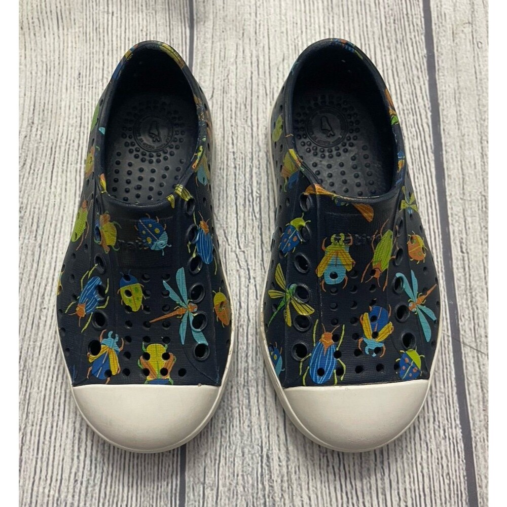 Navy Blue Insects Native Natives Jefferson Little Boy Toddler Shoes, Size 7